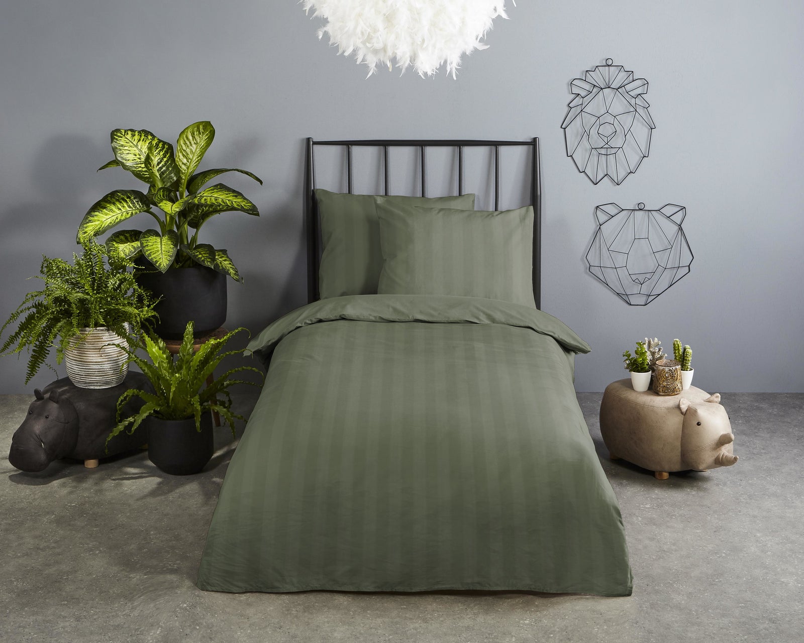 Descanso - Dekbedovertrek - Hotel Sevilla - Olive Green