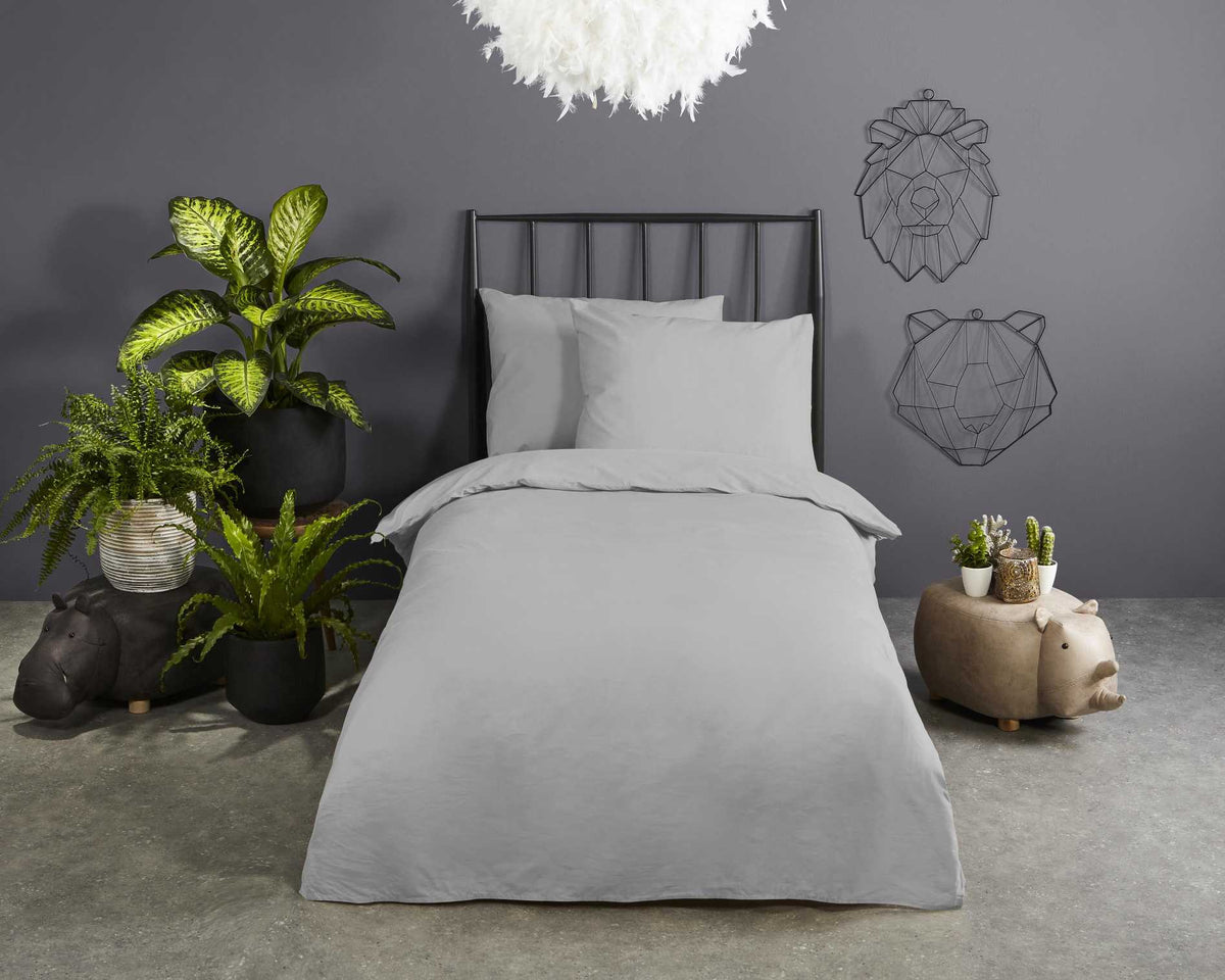 Good Morning - Dekbedovertrek - Uni - Light Grey