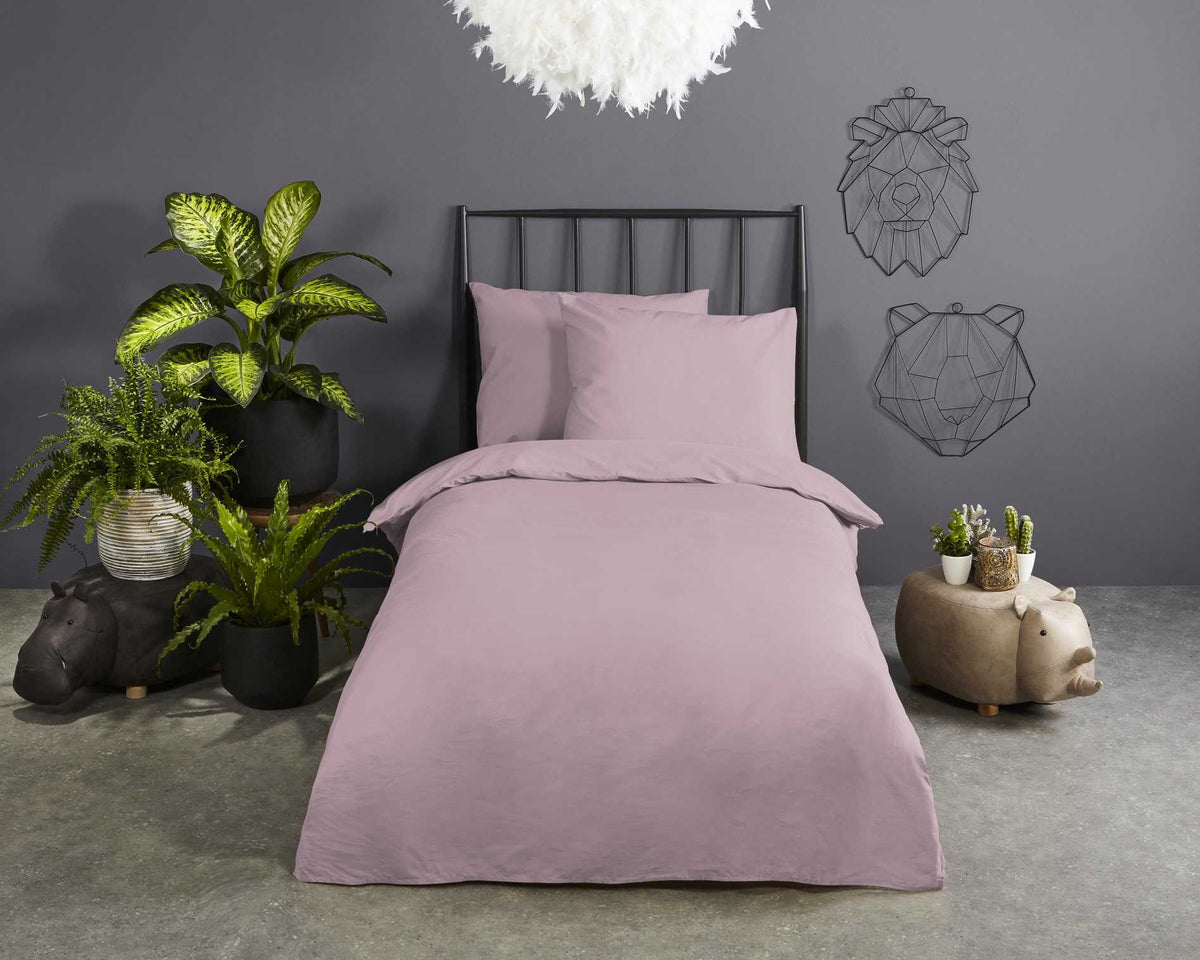 Good Morning - Dekbedovertrek - Uni - Soft Pink