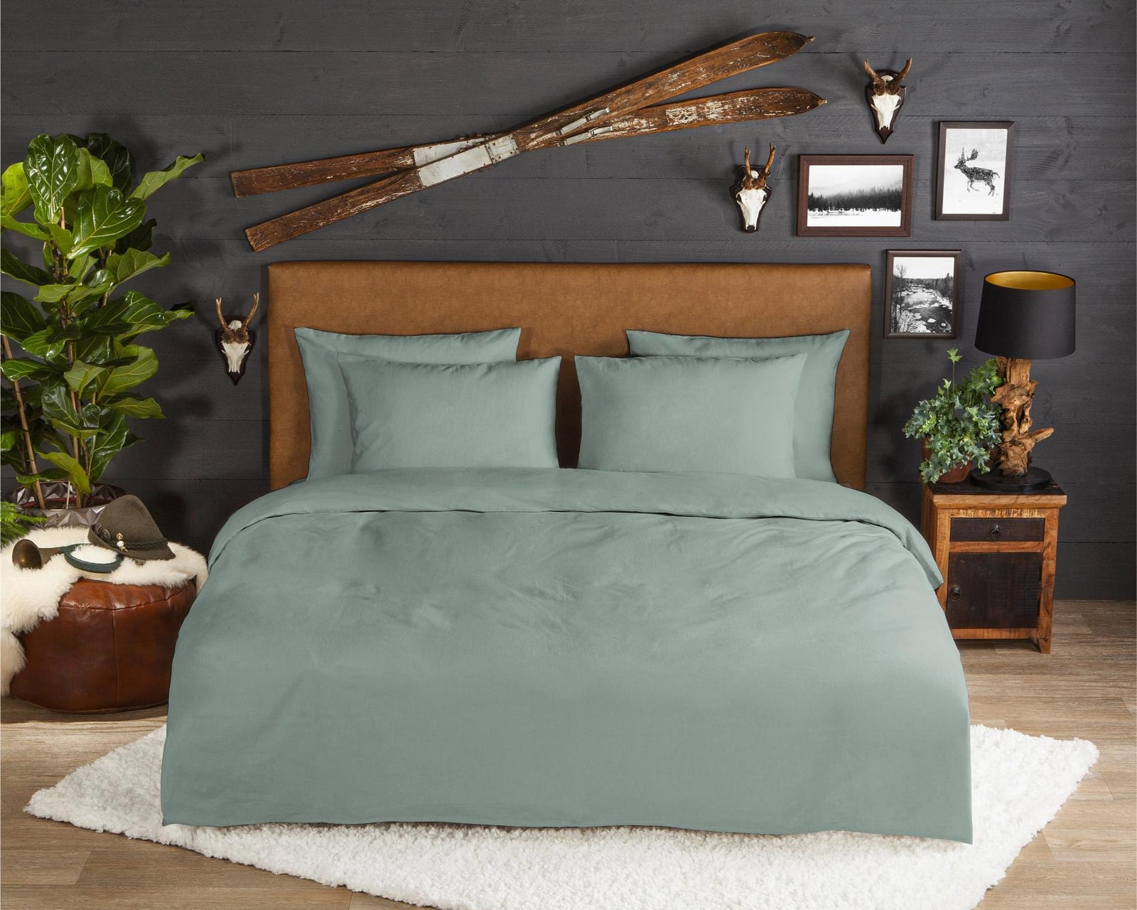 Good Morning - Dekbedovertrek - Uni - Green