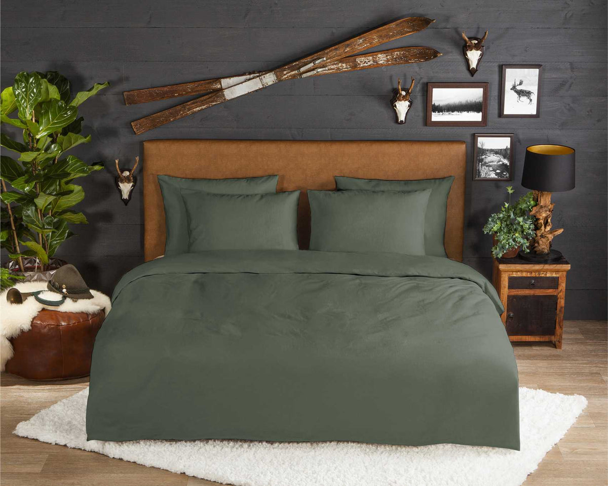 Good Morning - Housse De Couette - Uni - Olive Green