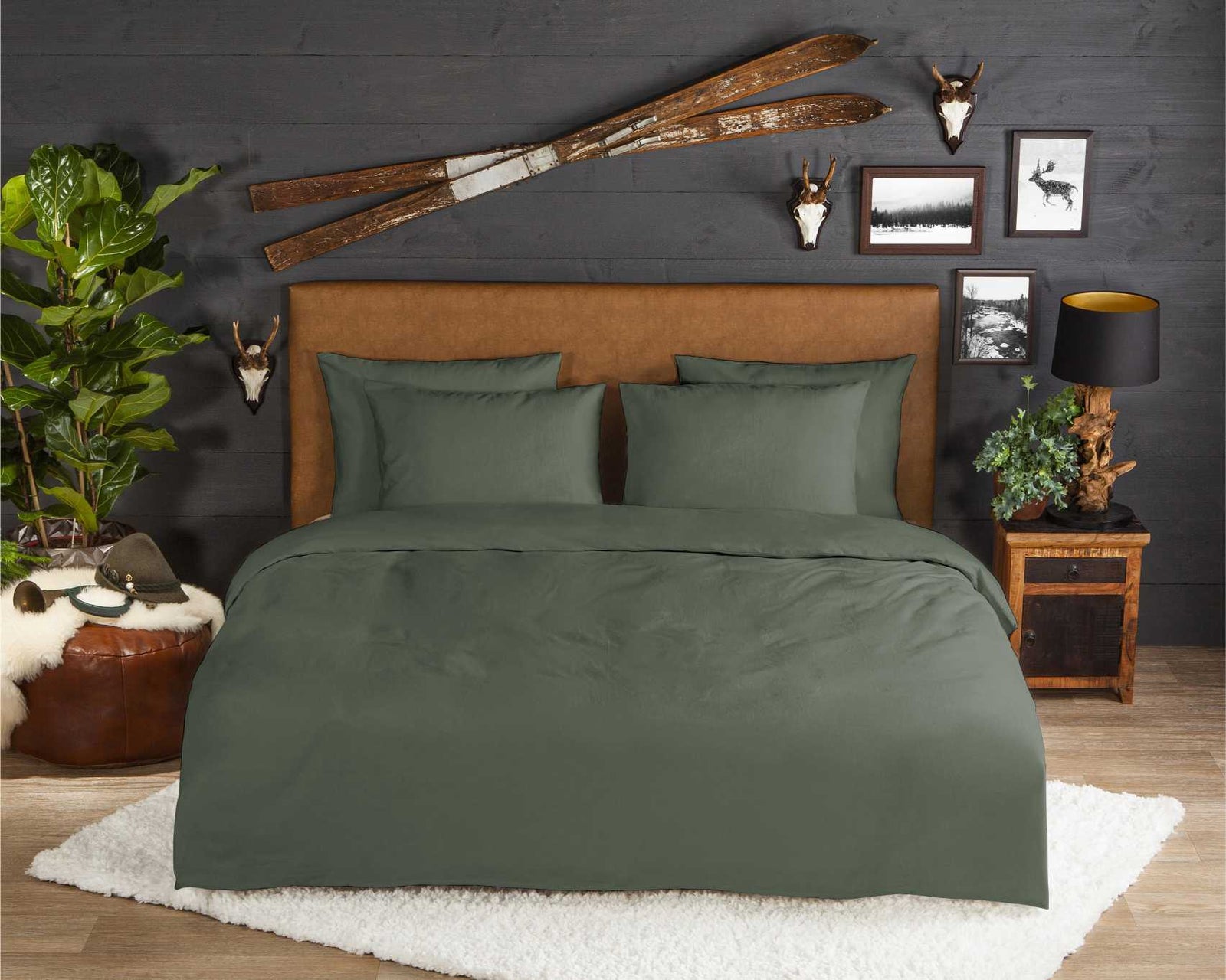 Good Morning - Housse De Couette - Uni - Olive Green