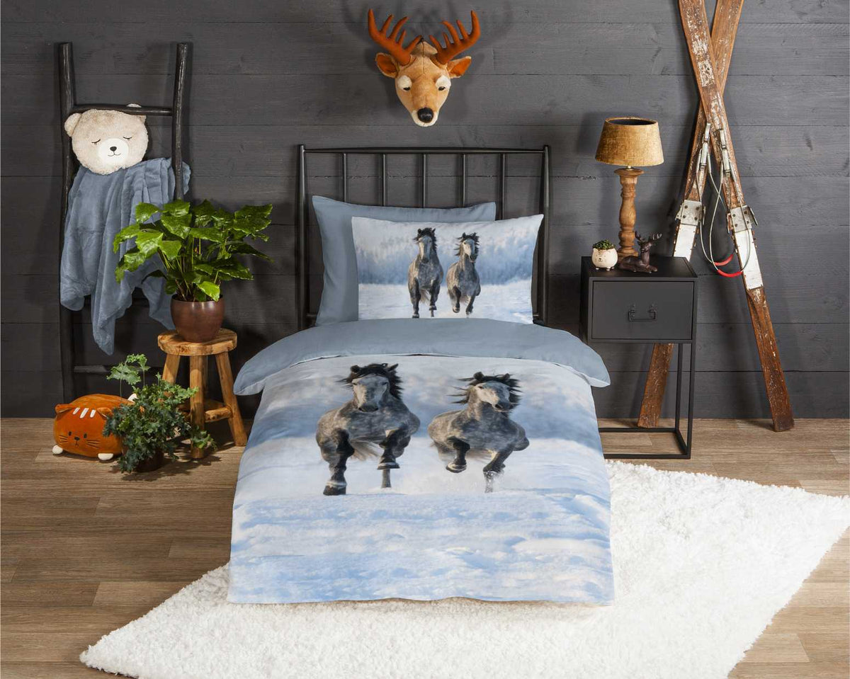 Good Morning - Dekbedovertrek - Snowhorses - Multi