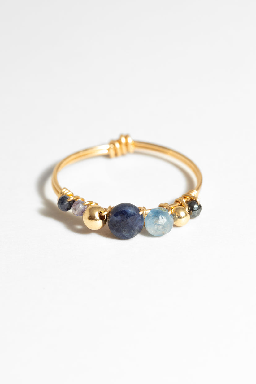 Rings - Vénus Goud - Azur (saffier, tanzaniet, kyaniet)