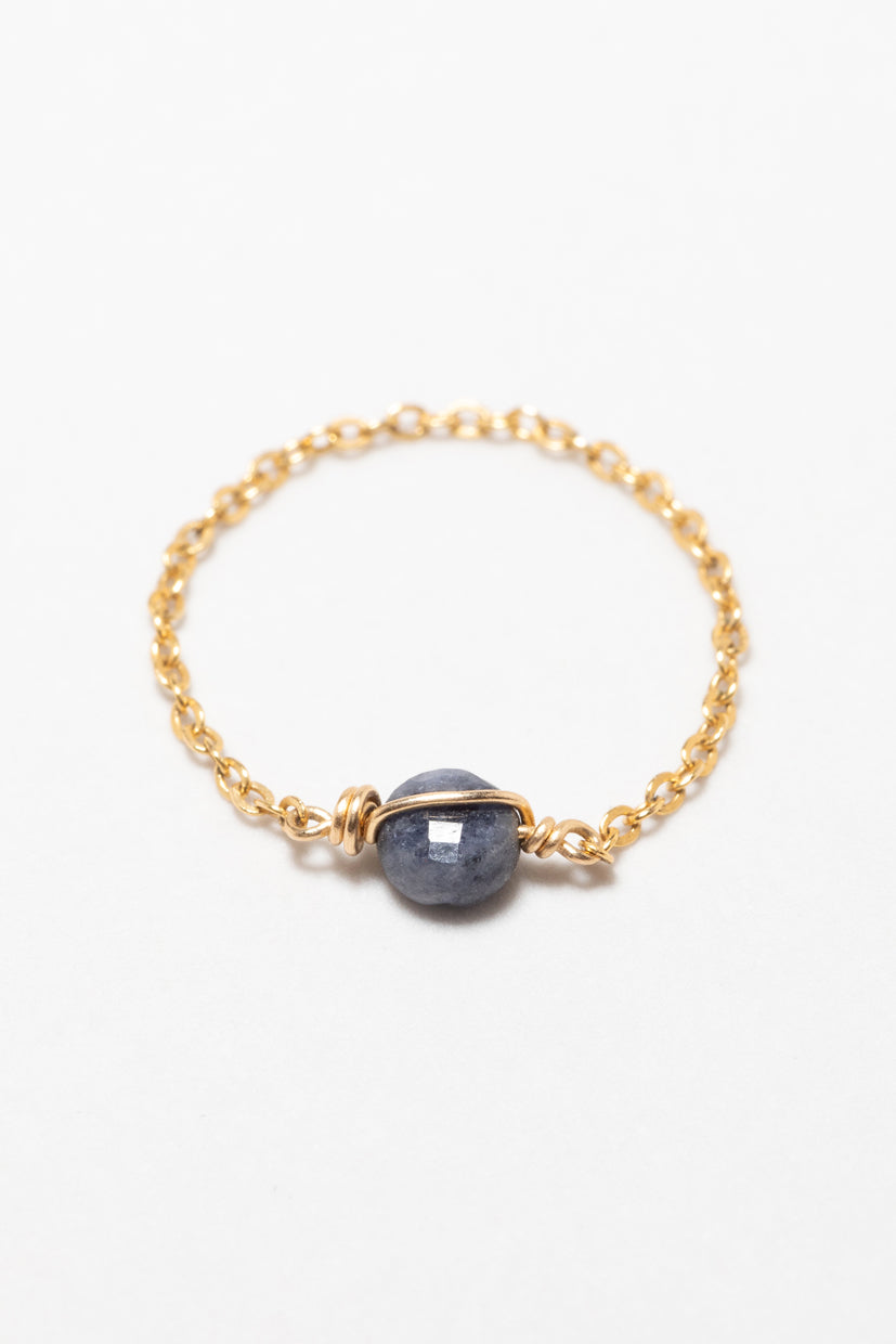 Rings - kettinkje Stella Goud - Saffier