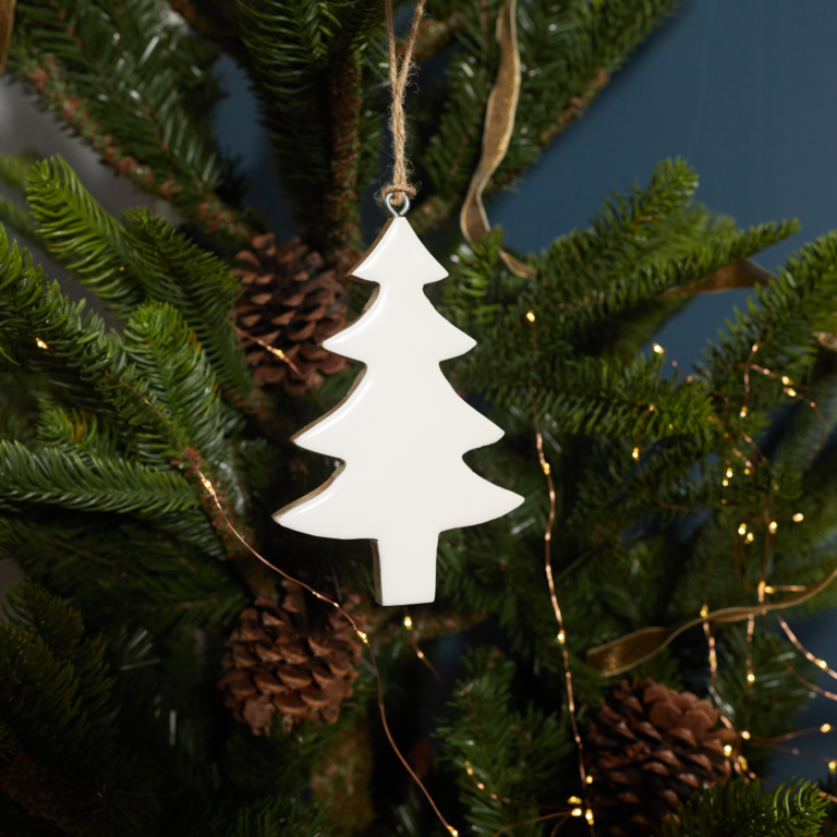 Boom-ornament van mangohout en email, groot