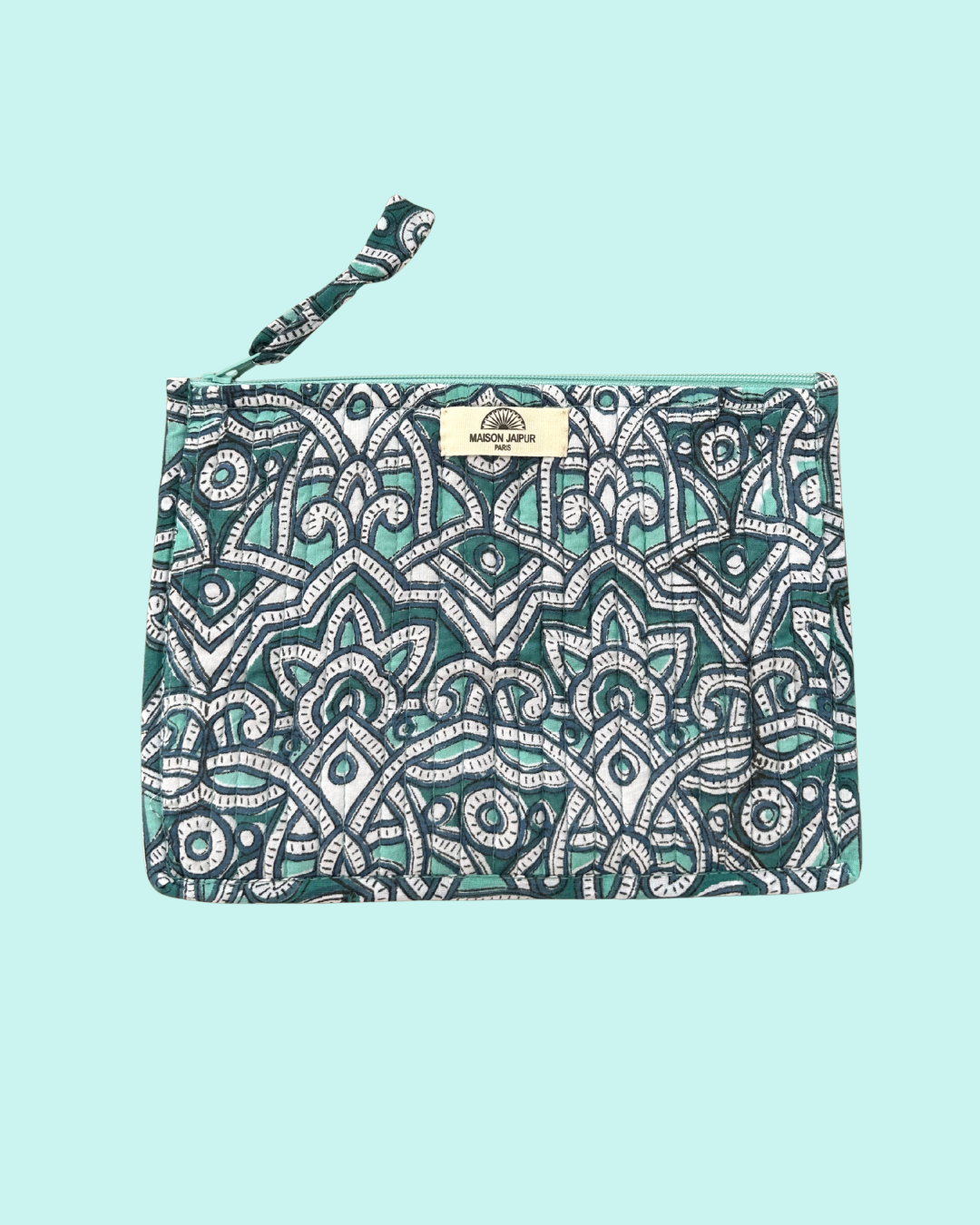 Pochette Bombay Vert en voile de coton