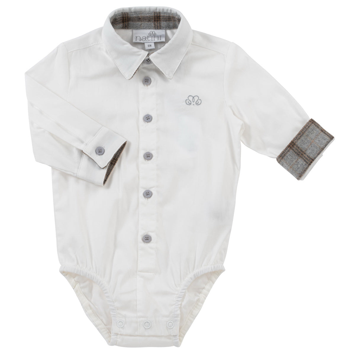 Bodyshirt Caspar Vichy - Blanc Cassé