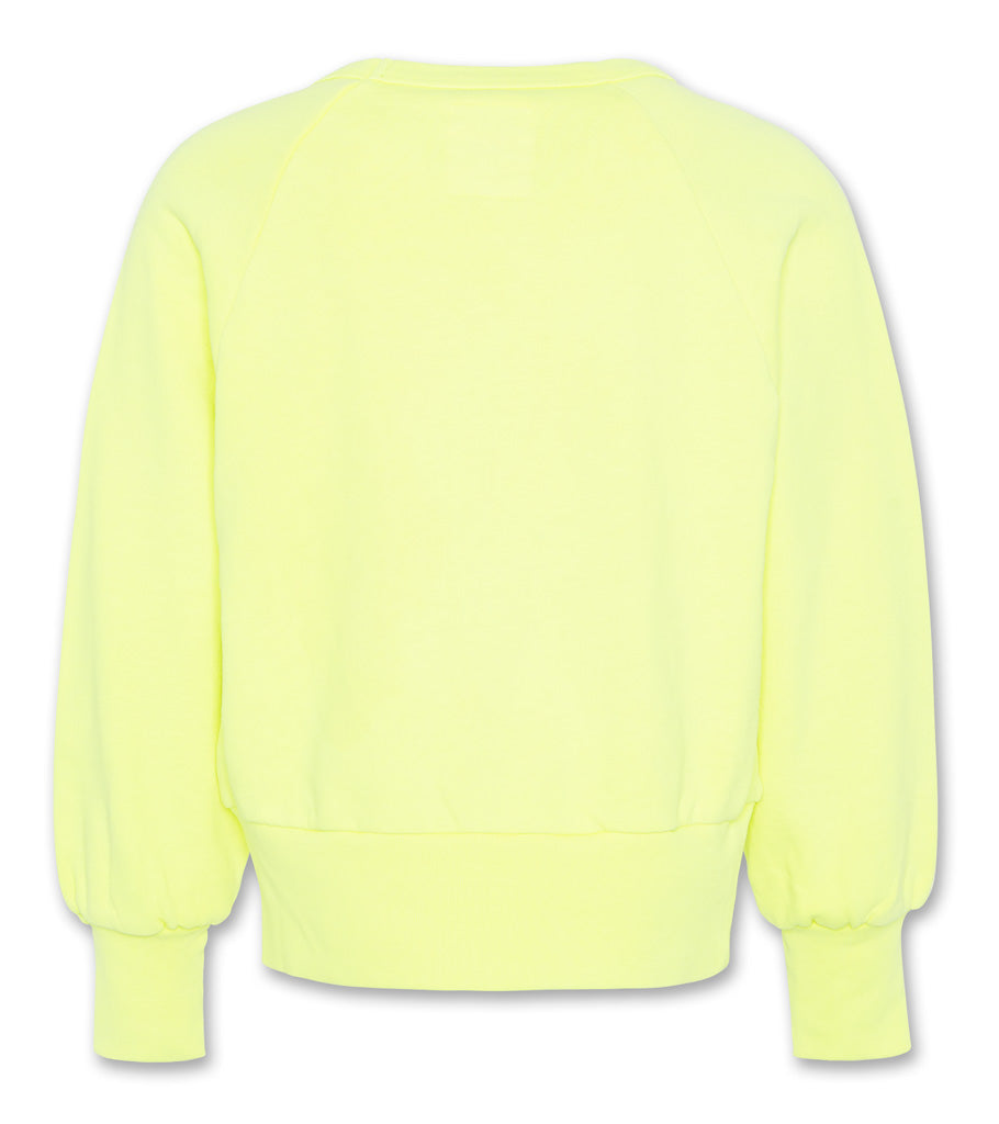C-Neck Sweater Fluo Girls - Fluo Yellow