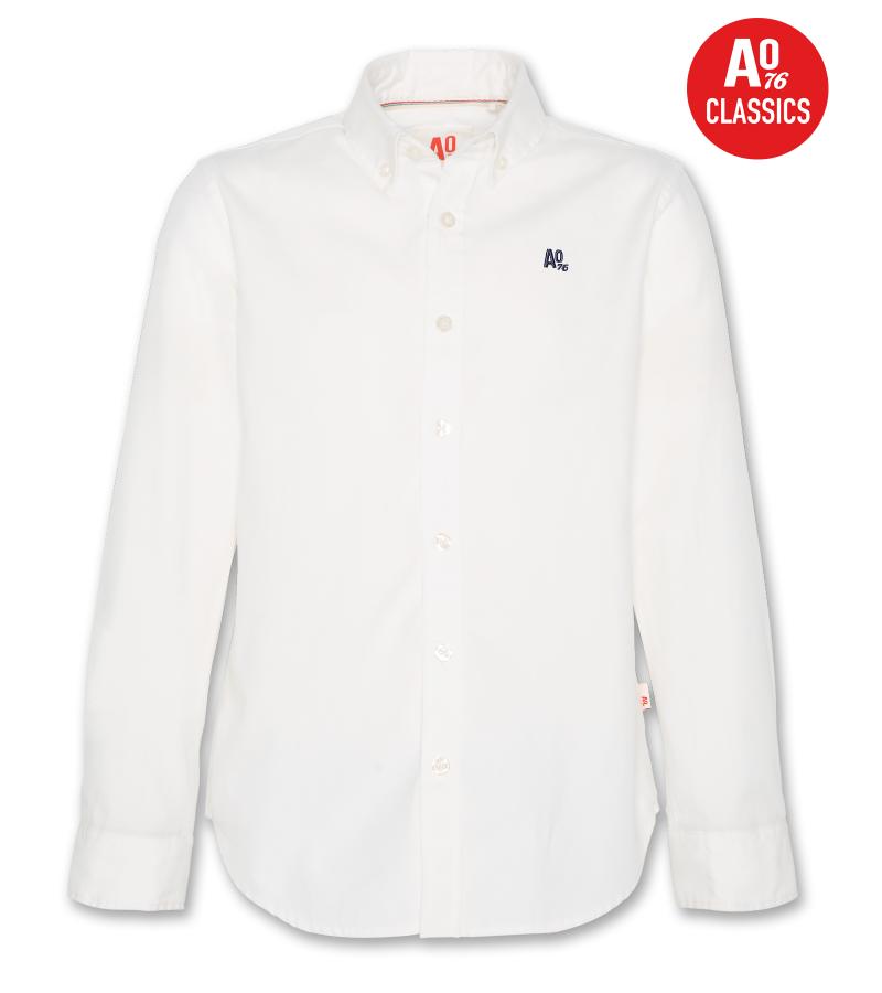 Button Down Shirt Logo - White