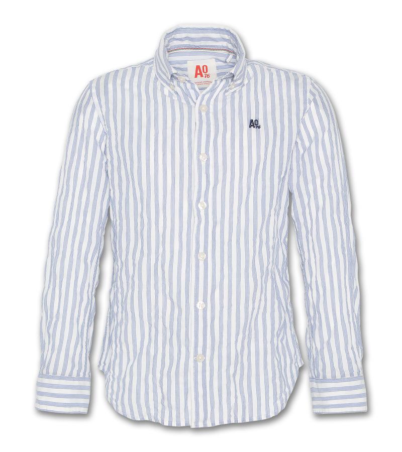 Button Down Striped Shirt - Blue
