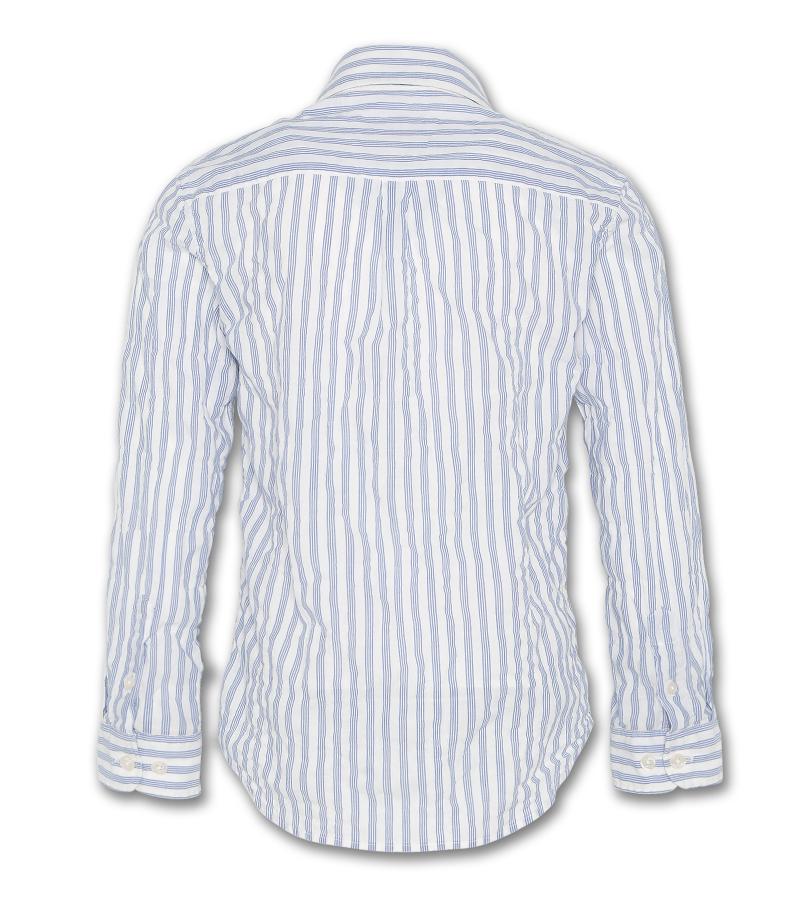Button Down Striped Shirt - Blue