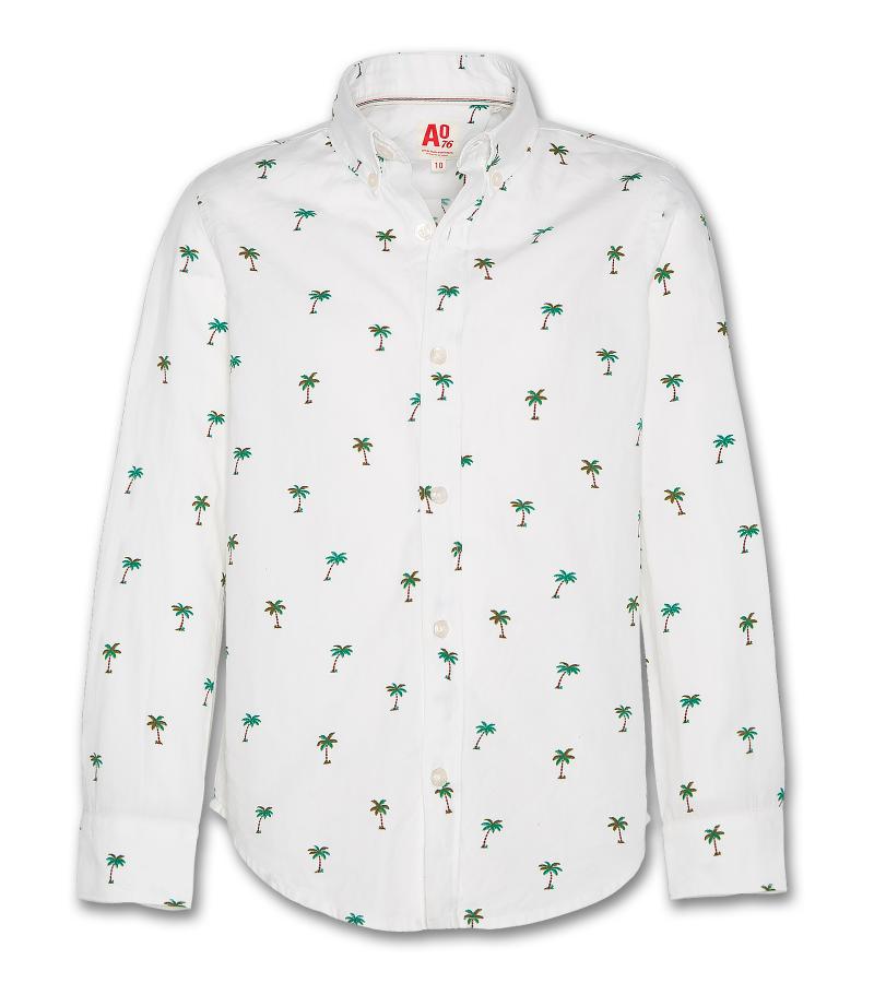 Button Down Shirt Palms - White