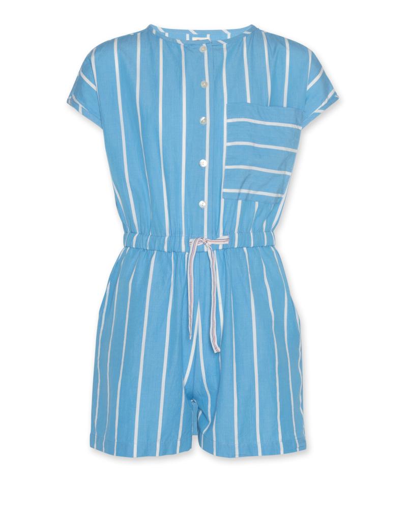 Amira Blue Overall Shorts - Blue