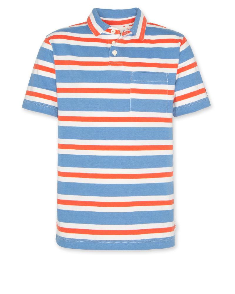 Charlie Oversized Polo Stripe      - Red
