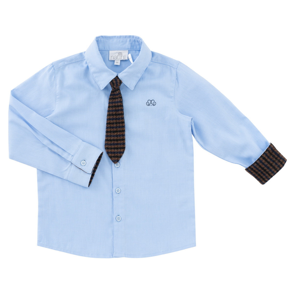 Shirt Pierrot Tie Square - Bleu