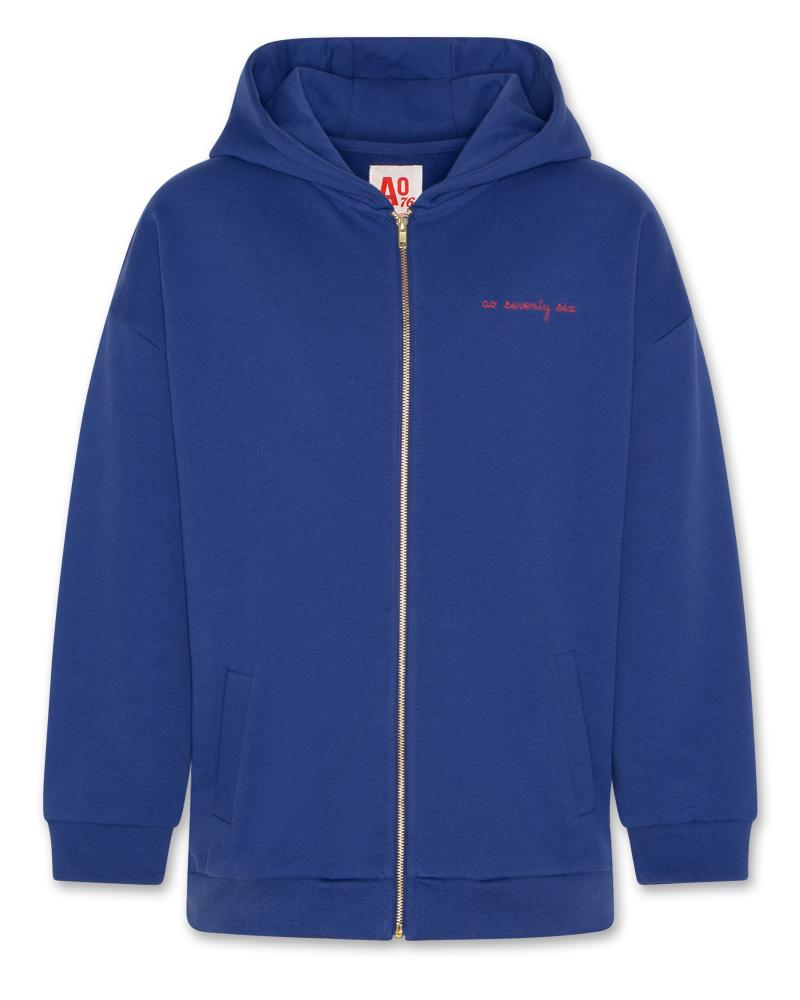 Vero Hoodie Full Zip Sweater - Bright Blue