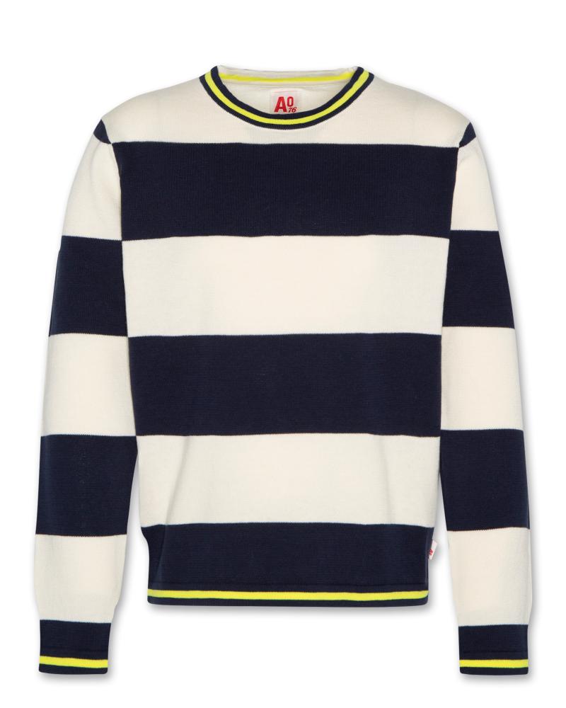 Caleb C-Neck Wide Stripe - Navy