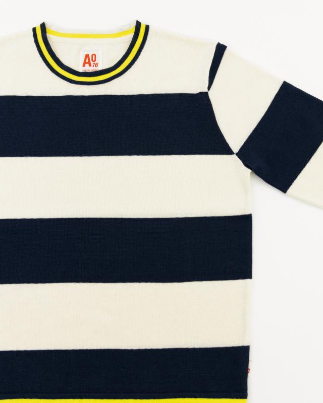 Caleb C-Neck Wide Stripe - Navy