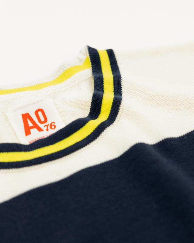 Caleb C-Neck Wide Stripe - Navy