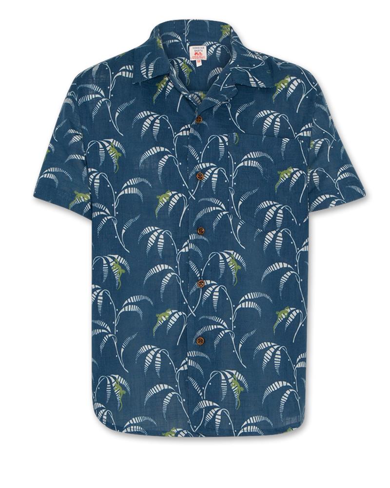 Hawaiian Lezard Shirt - Blue