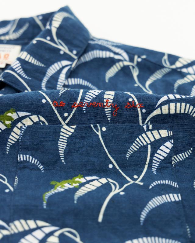 Hawaiian Lezard Shirt - Blue