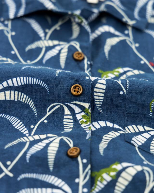 Hawaiian Lezard Shirt - Blue