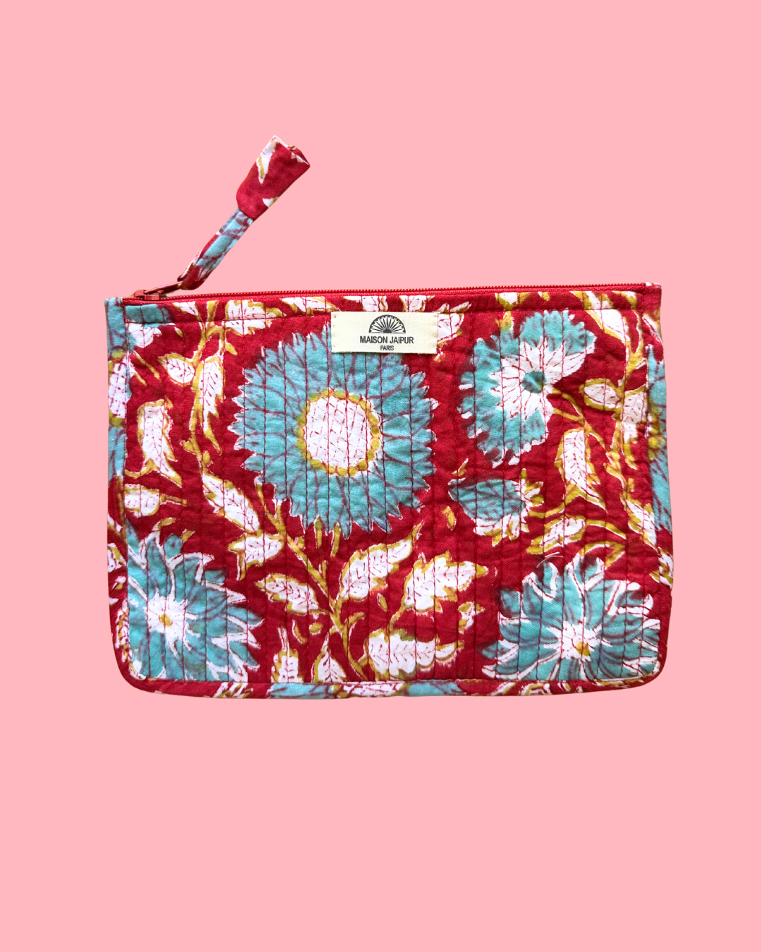 Pochette Bombay Rouge en voile de coton