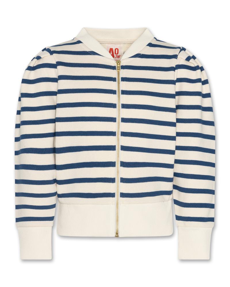 Vicky Striped Full Zip - Estate Blue