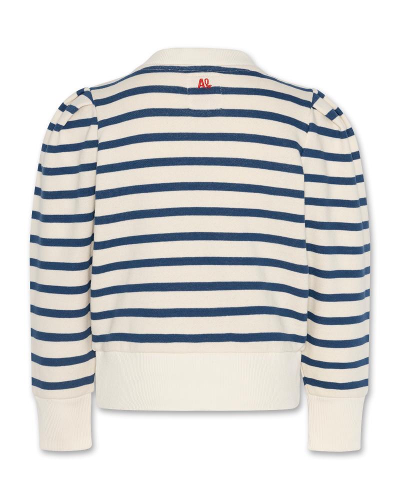 Vicky Striped Full Zip - Estate Blue