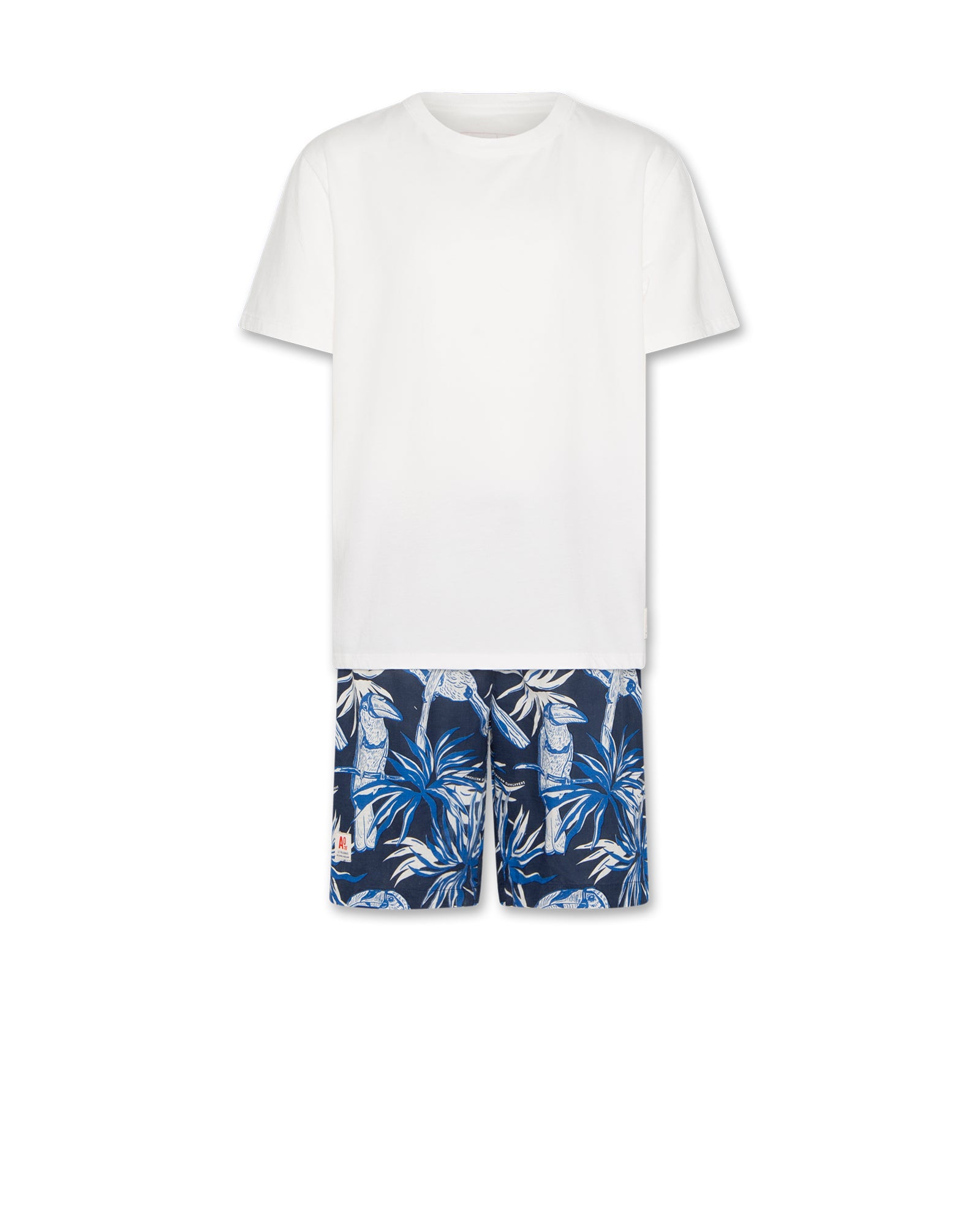 Le Pajamas Shorts + T-Shirt - Toucan Mid Blue