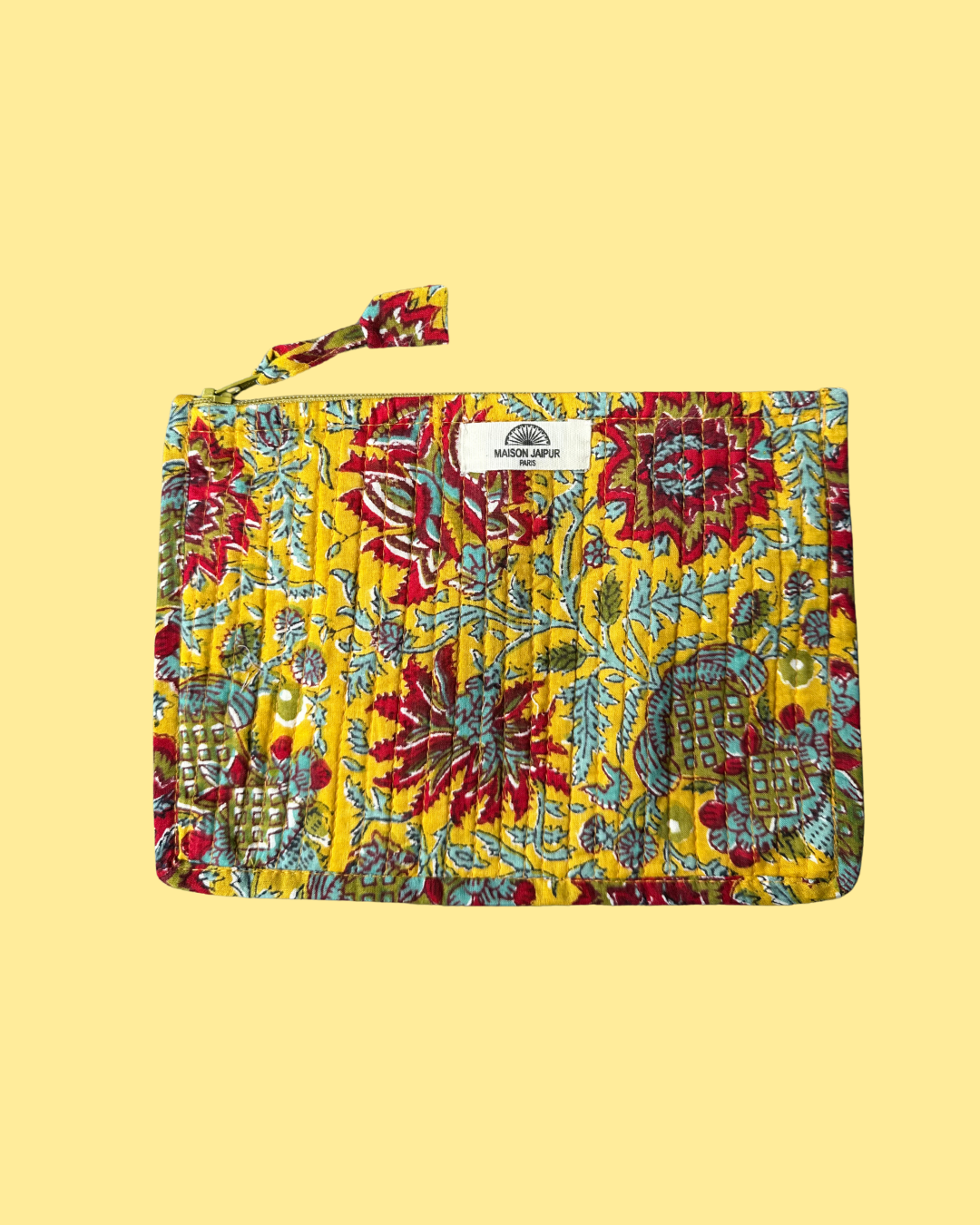 Pochette Bombay Jaune en voile de coton