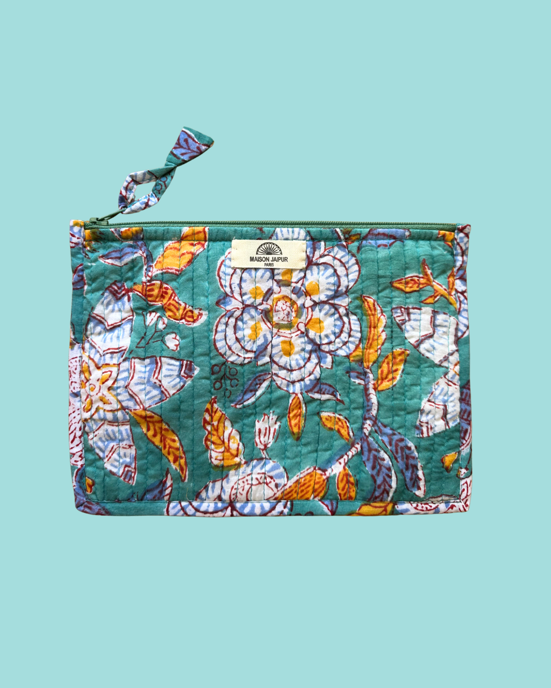 Pochette Bombay Vert en voile de coton