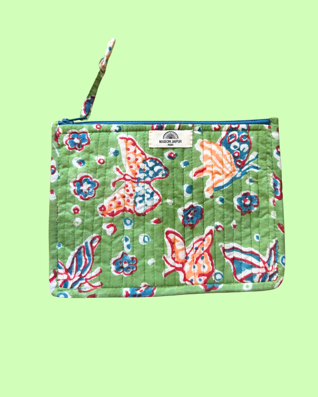 Pochette Bombay Vert en voile de coton