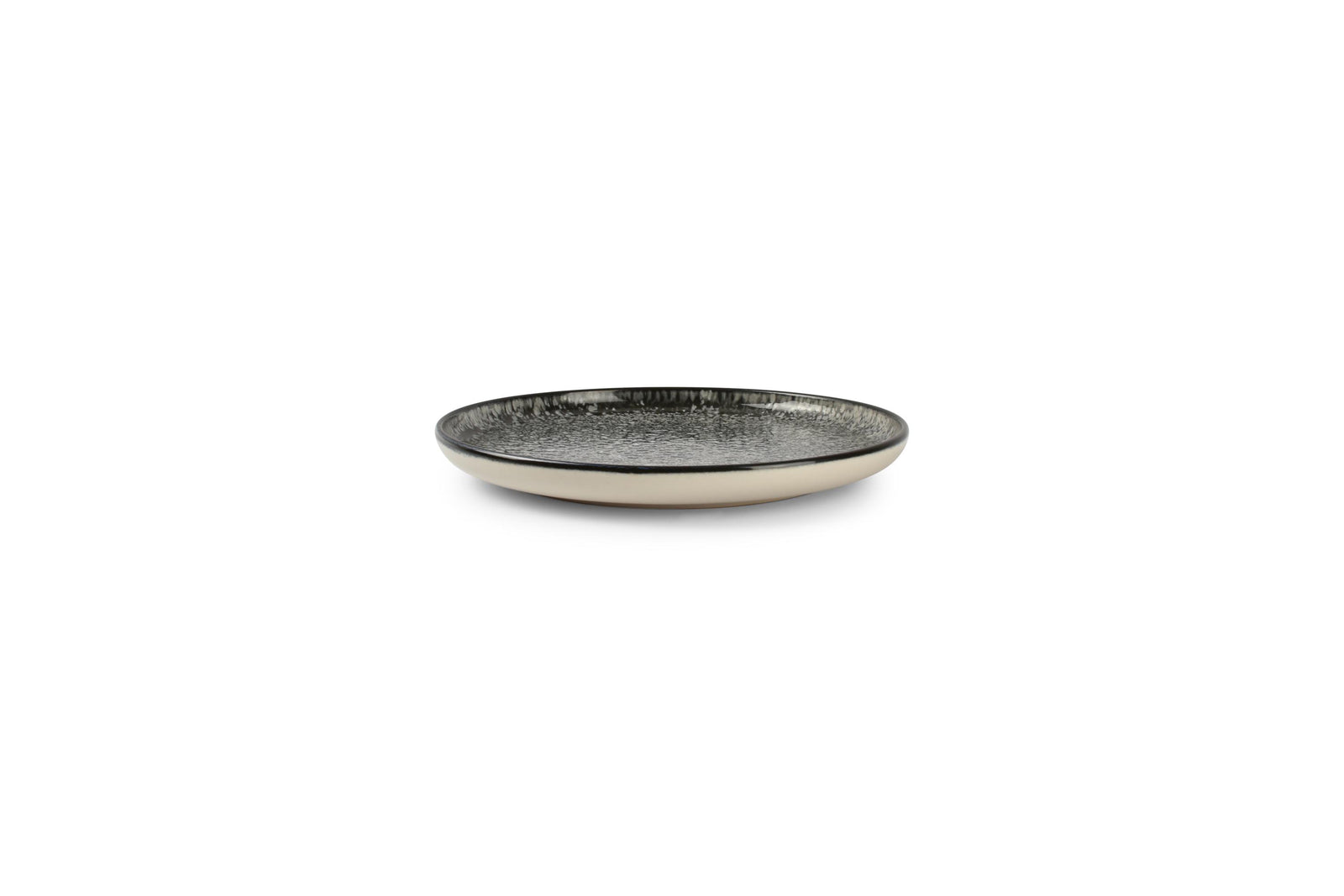 Ona - Assiette plate 20cm noir Gravel - set/2