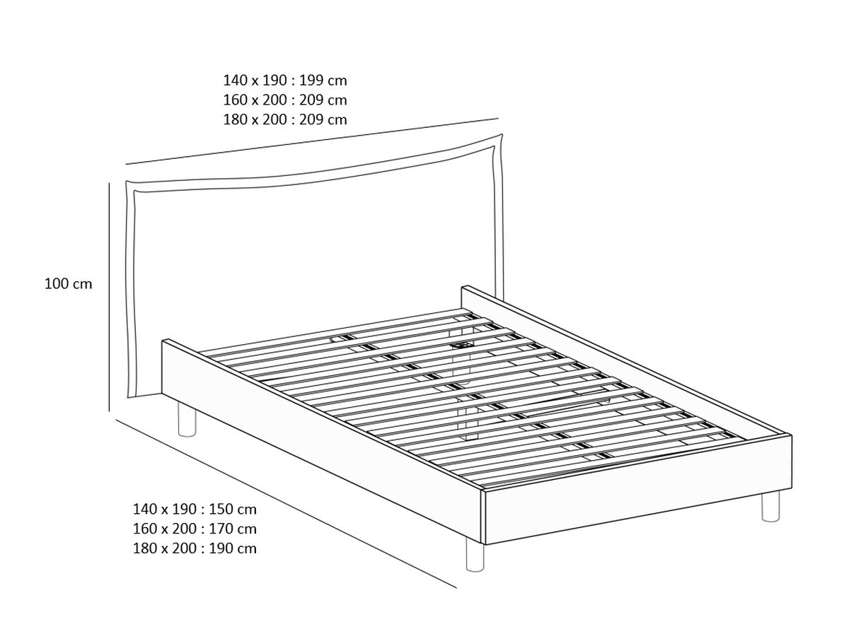 CHARLIE bed met massieve lattenbodem