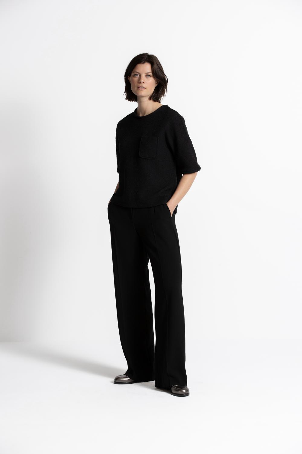 Blouse - Hendy Slit 626 - Zwart