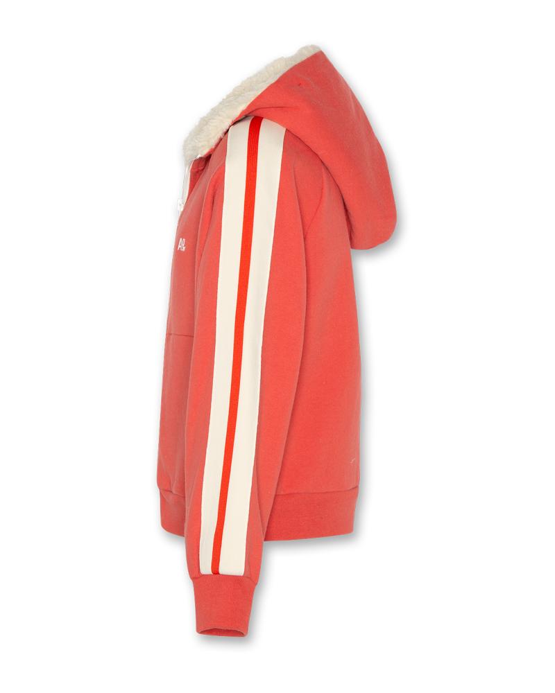 Luna Hoody Zip Sweater Logo - Red