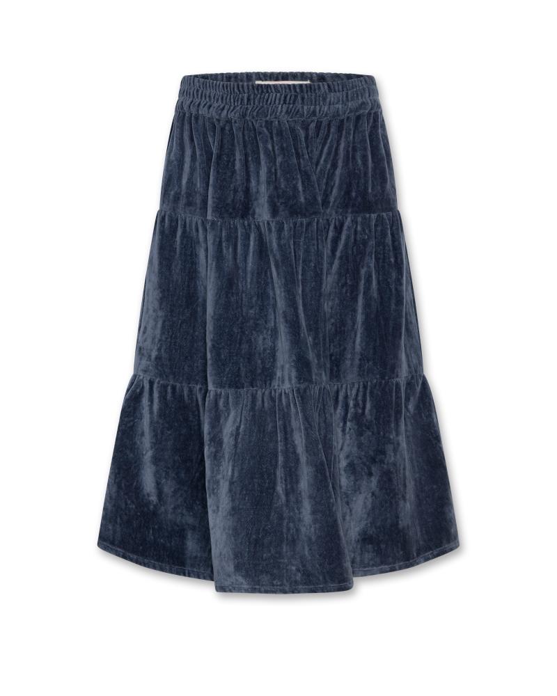 Nikki Velvet Skirt - Denim Blue