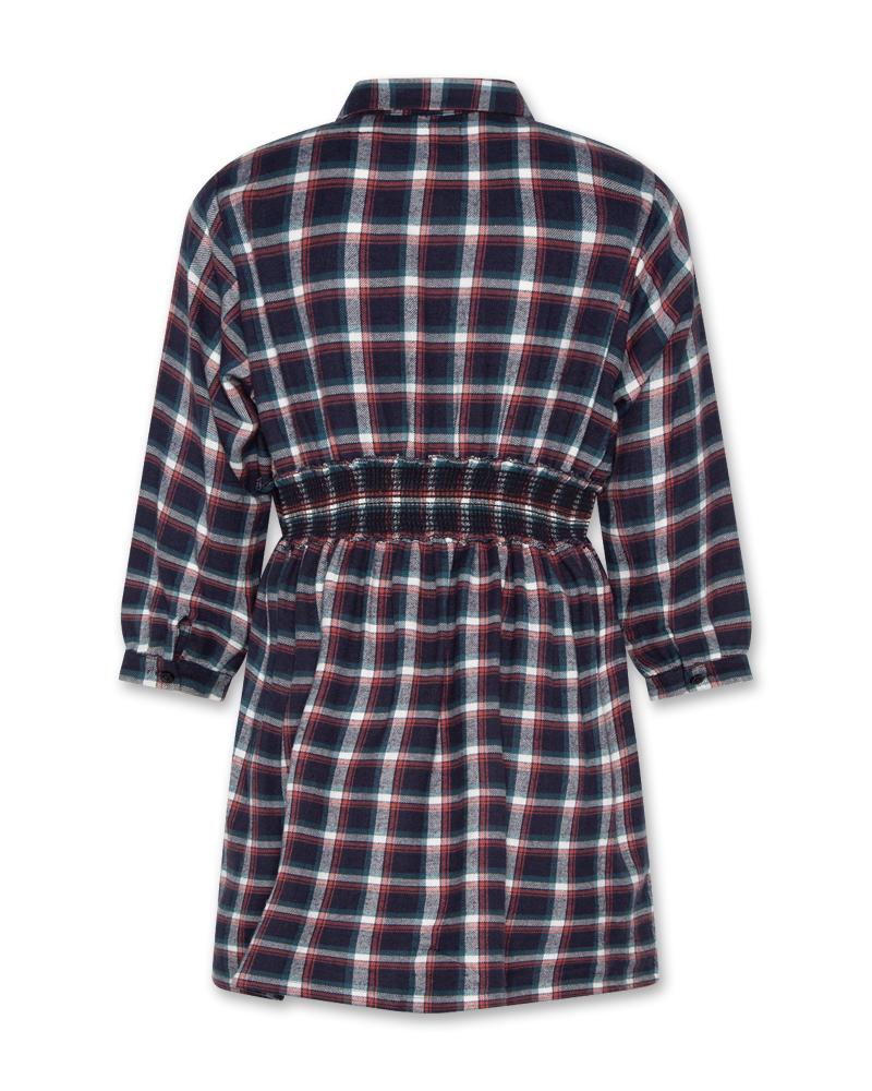 Nova Blue Check Dress - Navy