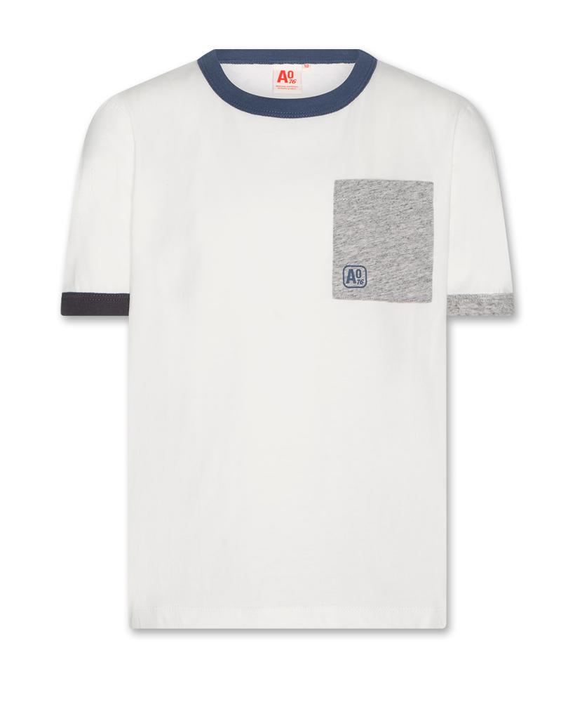 Luke S/S T-Shirt Colorblock - Offwhite