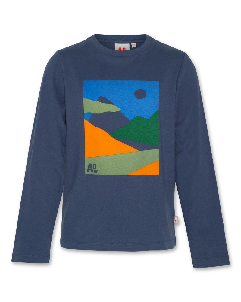 Mat L/S T-Shirt Landscape - Denim Blue