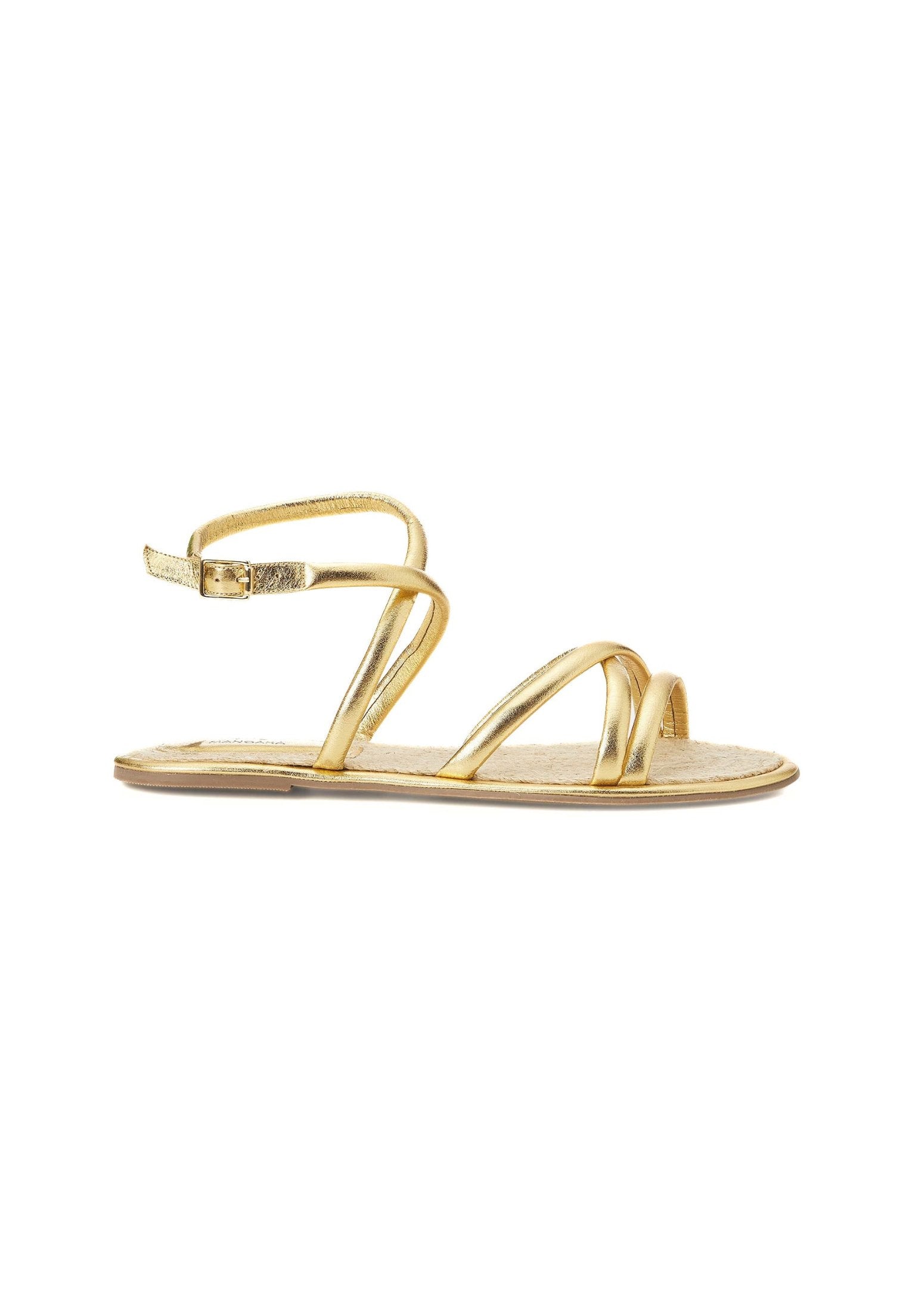 Mangará Angico Dames Leren Sandalen - Elegant en Comfortabel - Gouden