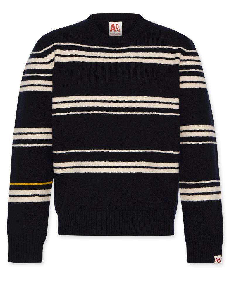 Caleb C-Neck Stripes - Navy