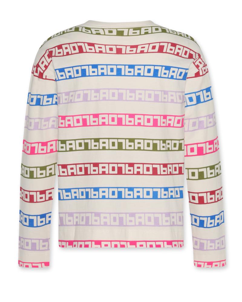 Ava T-Shirt Logo Stripes - Ivory