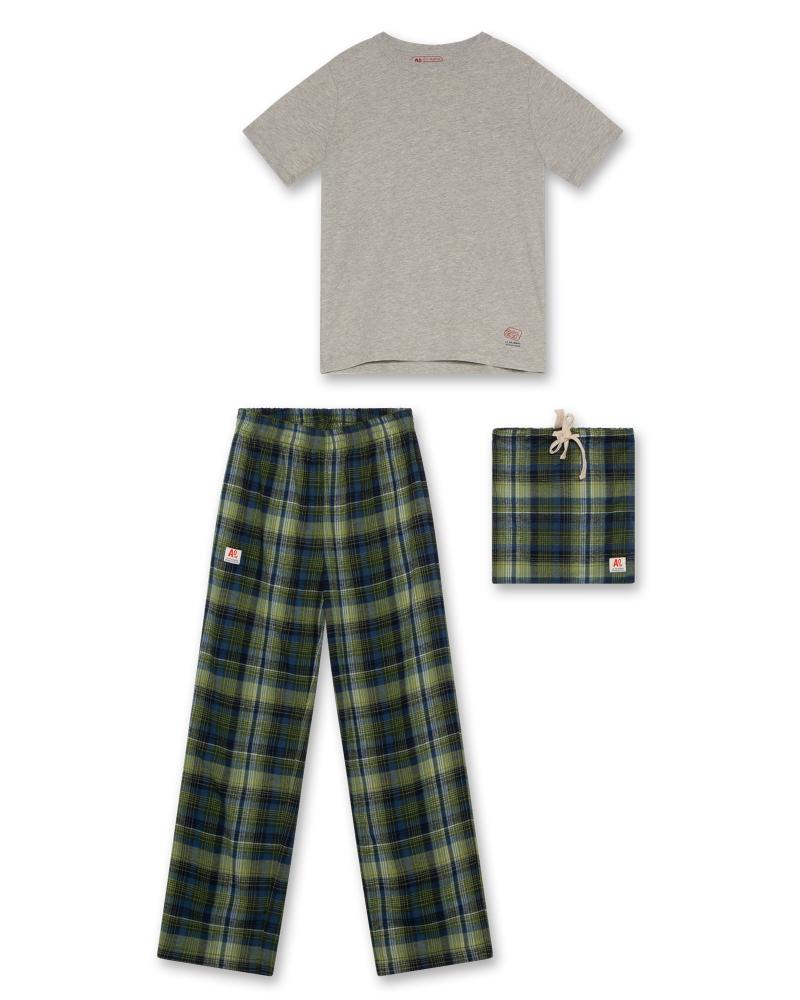 Le Pajamas Pants + T-Shirt - Thyme Pablo Check