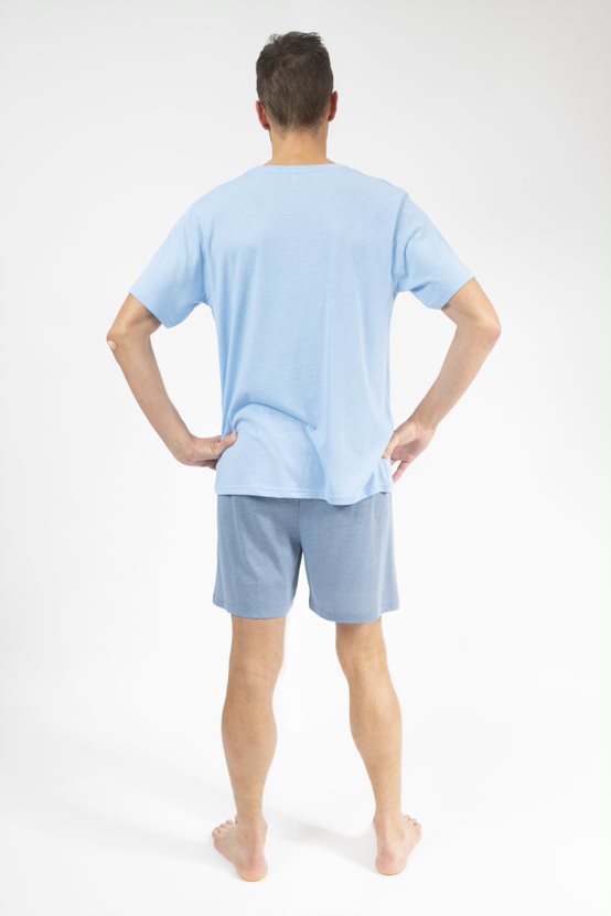 Pyjamashort Man Hemelsblauw