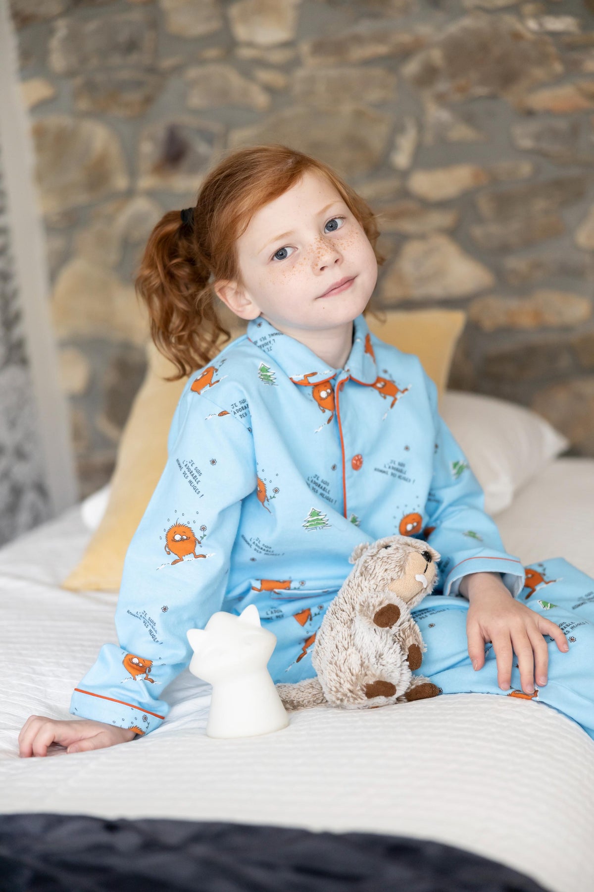 Pyjama en Flanelle Enfant Bleu Tropical