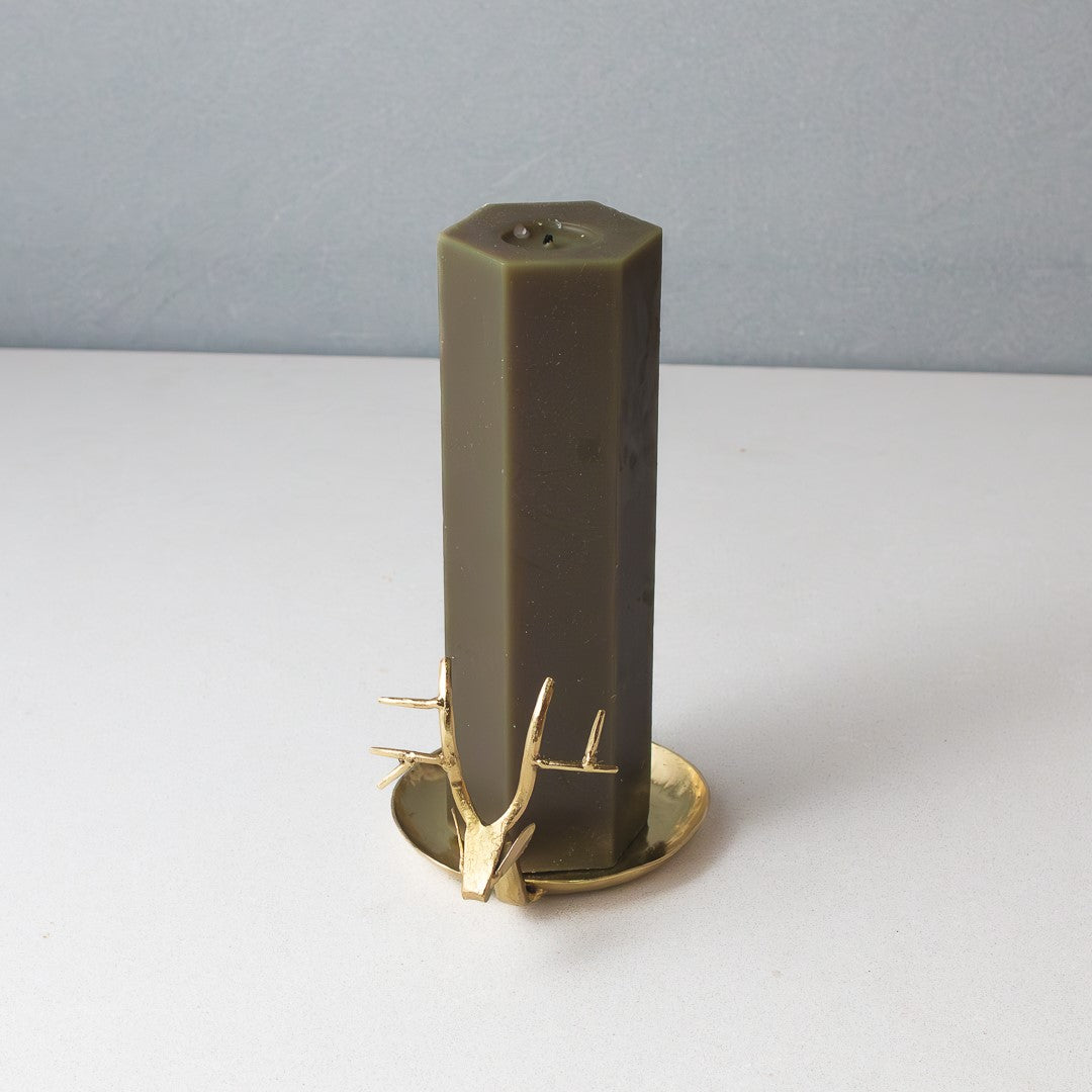 Kaarsschaal voor stompkaars, rendier