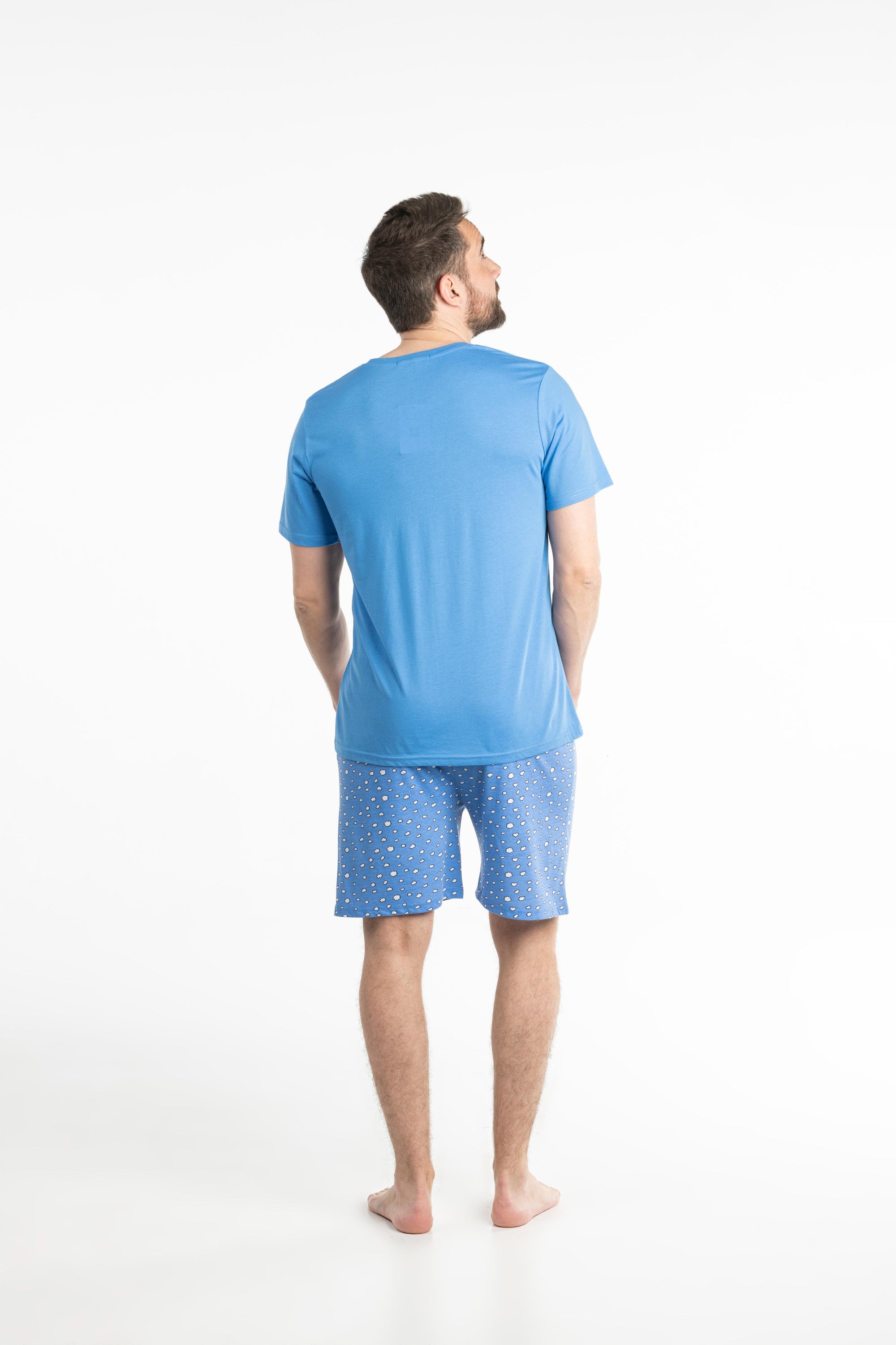 Pyjamashort - Man - Blauw Medium